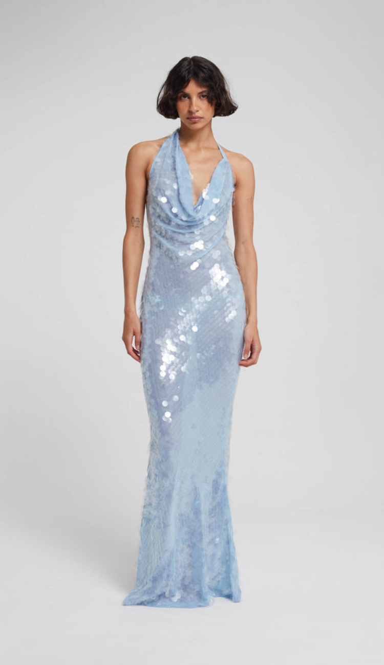 Colette Baby Blue Sequin Dress