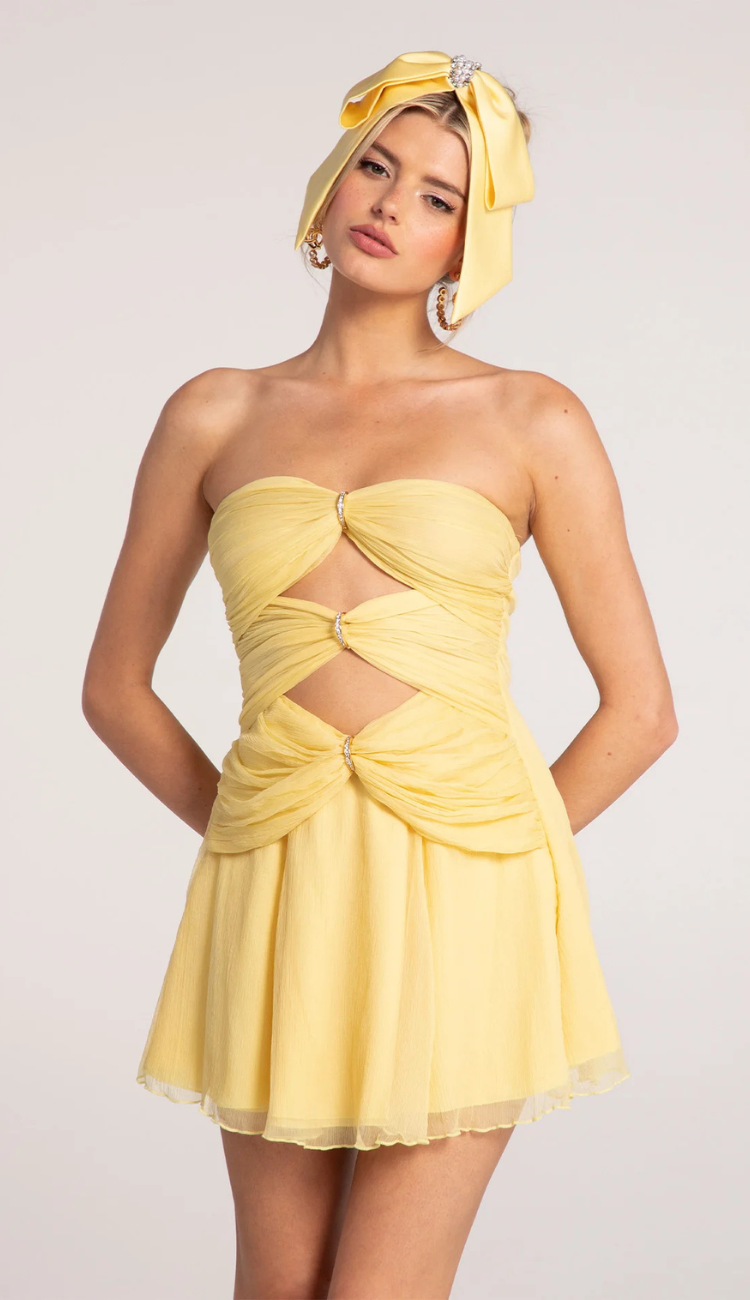 Seren Yellow Mini Dress