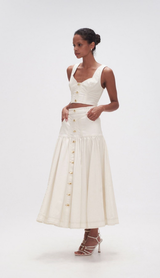 Conjunto de falda vaquera blanca Marsielle