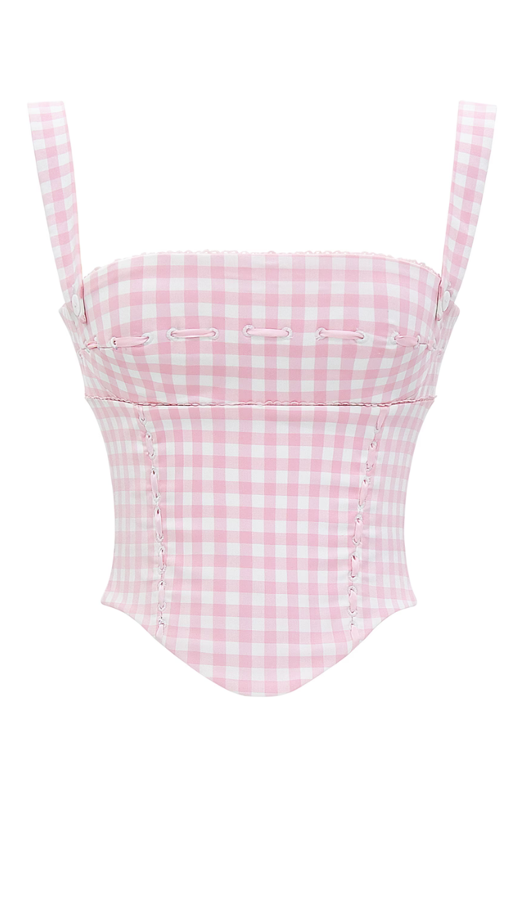 Iris Gingham Corset Top