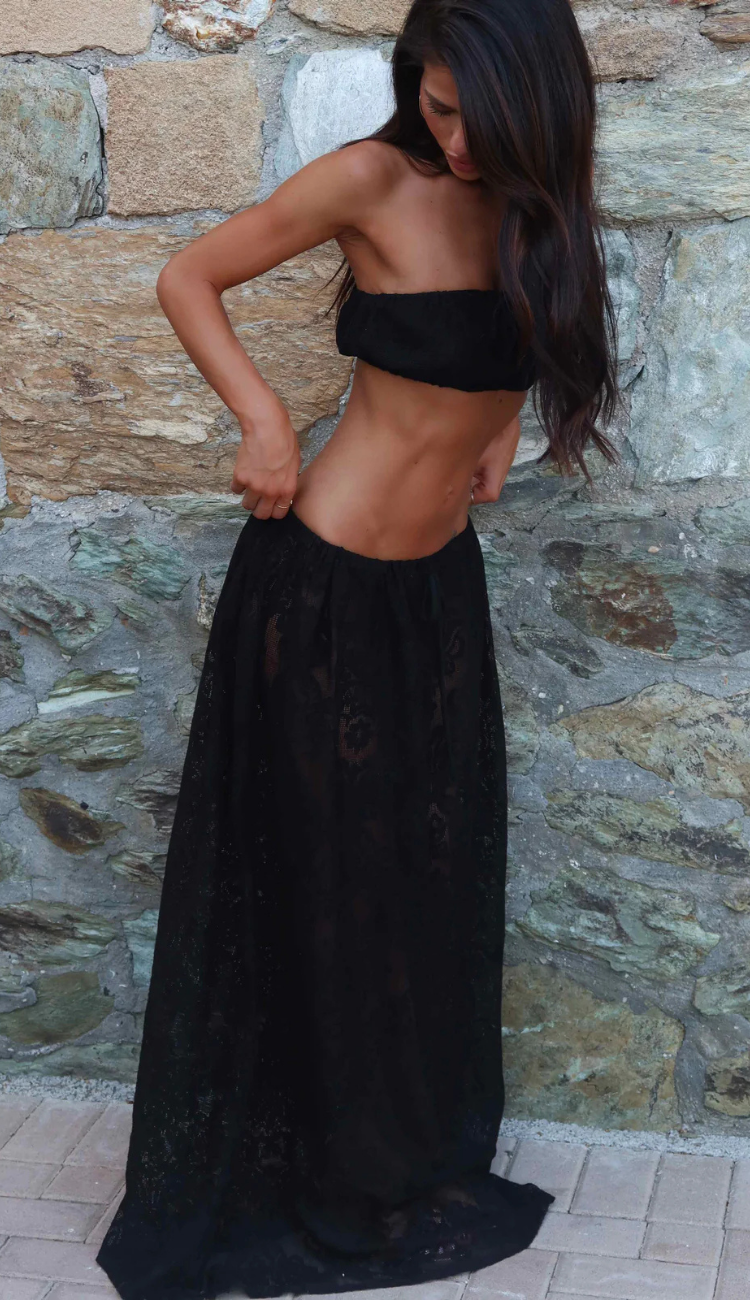 Sancia Black Maxi Skirt Set
