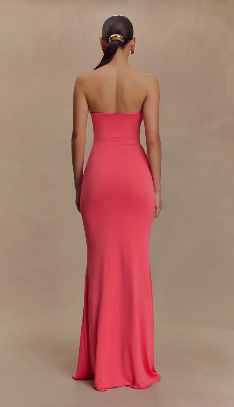 Caela Hot Pink Slinky Maxi Dress