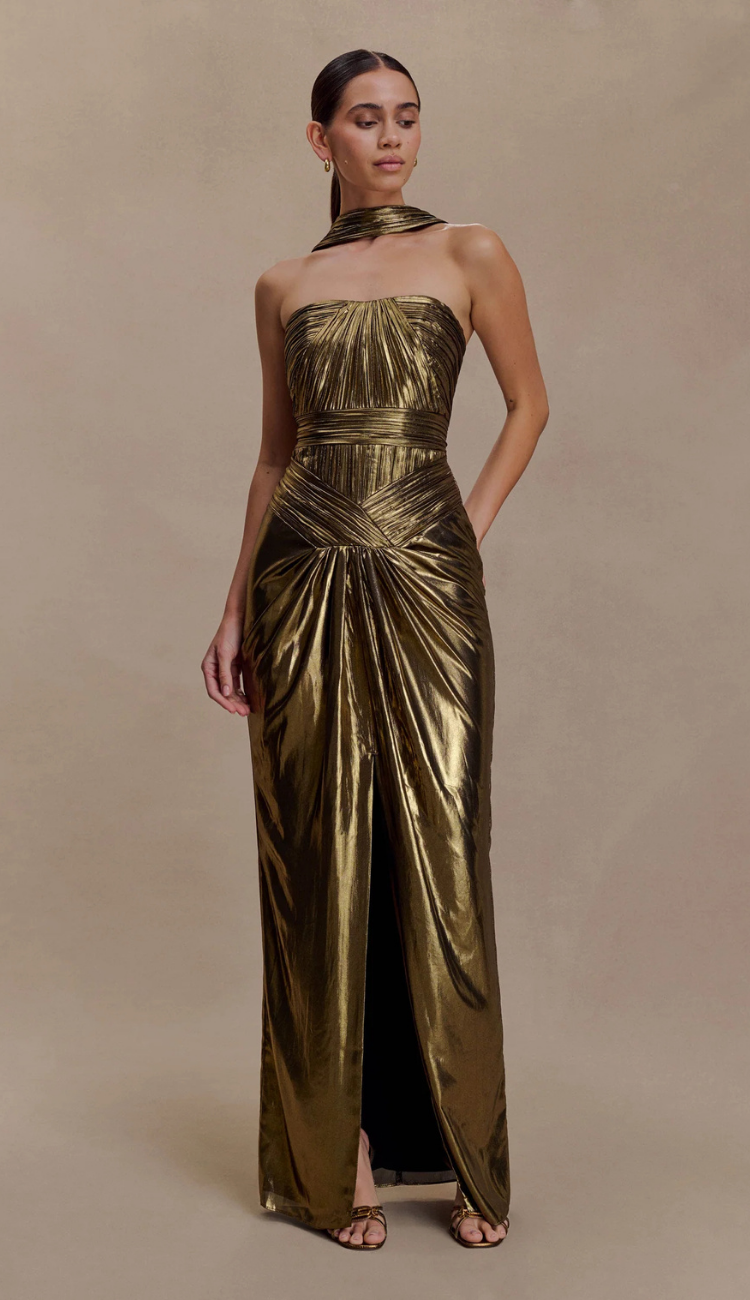 Henley Plissé Maxi Dress