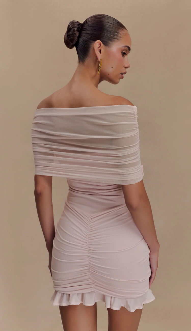 Cindy Pink Mesh Mini Dress