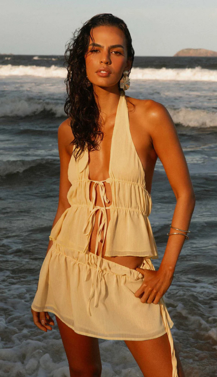 Lilou Yellow Shorts Set