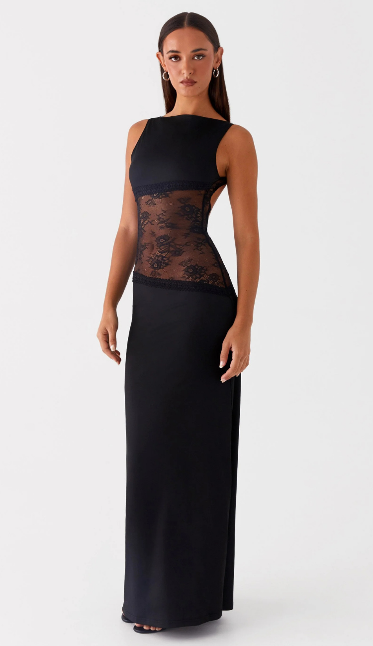 Isolde Black Maxi Dress