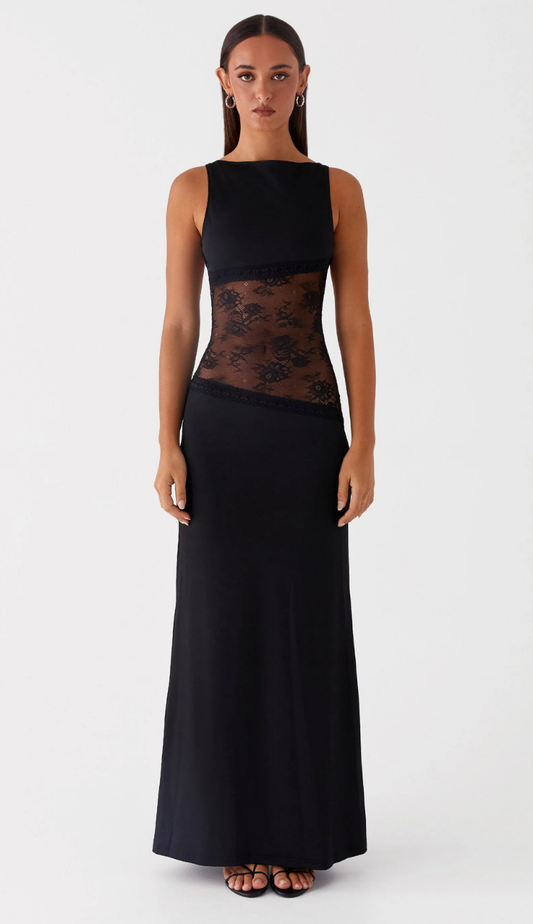 Isolde Black Maxi Dress