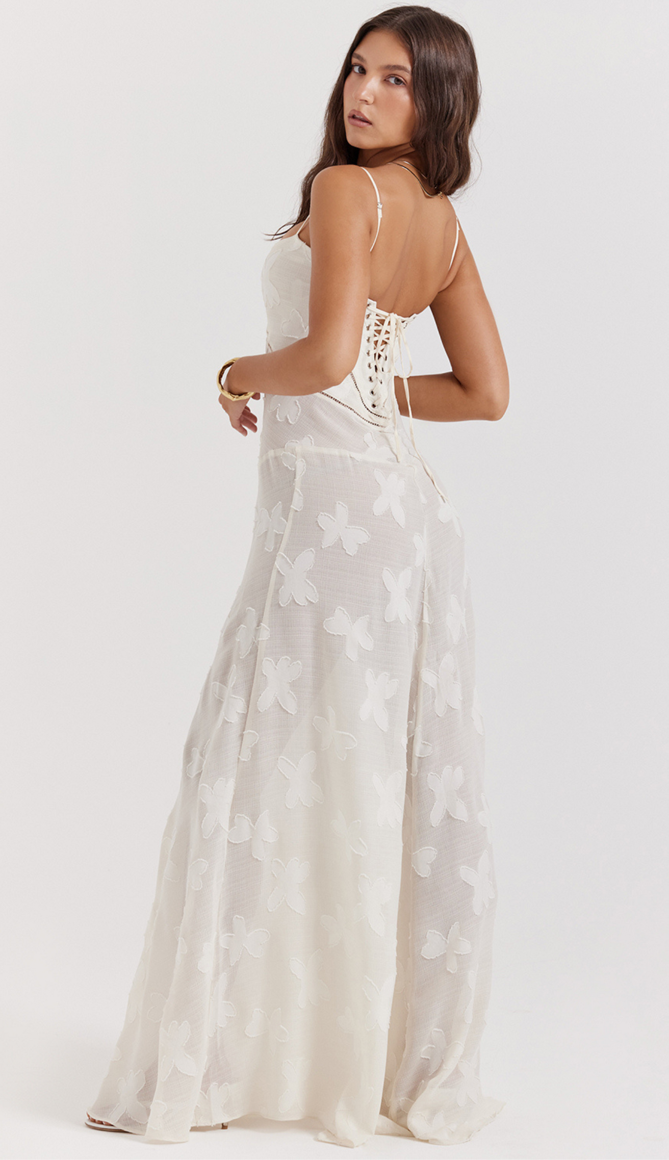 Jacky White Floral Maxi Dress