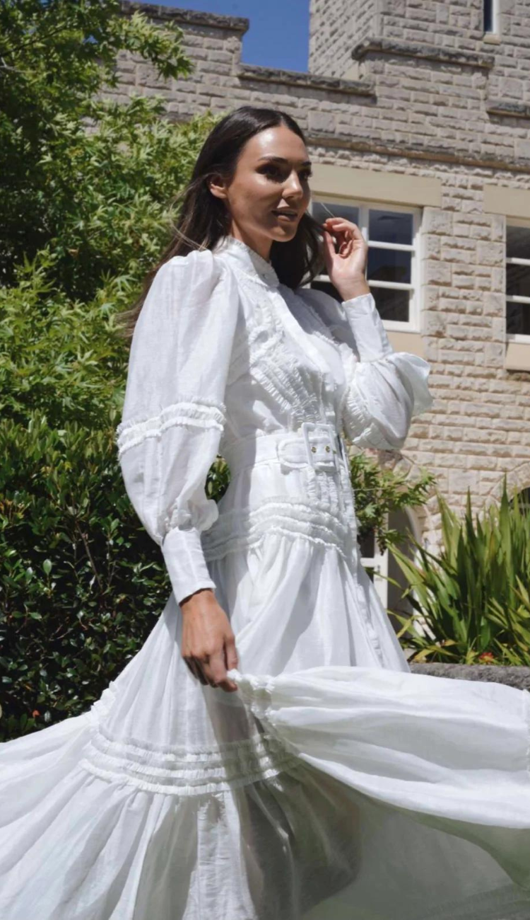 Delfina White Maxi Dress