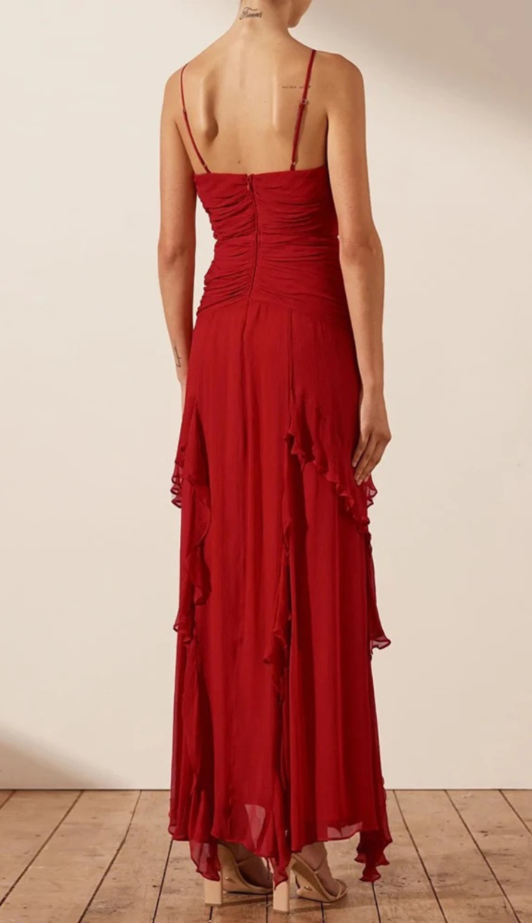 Celia Red Maxi Dress
