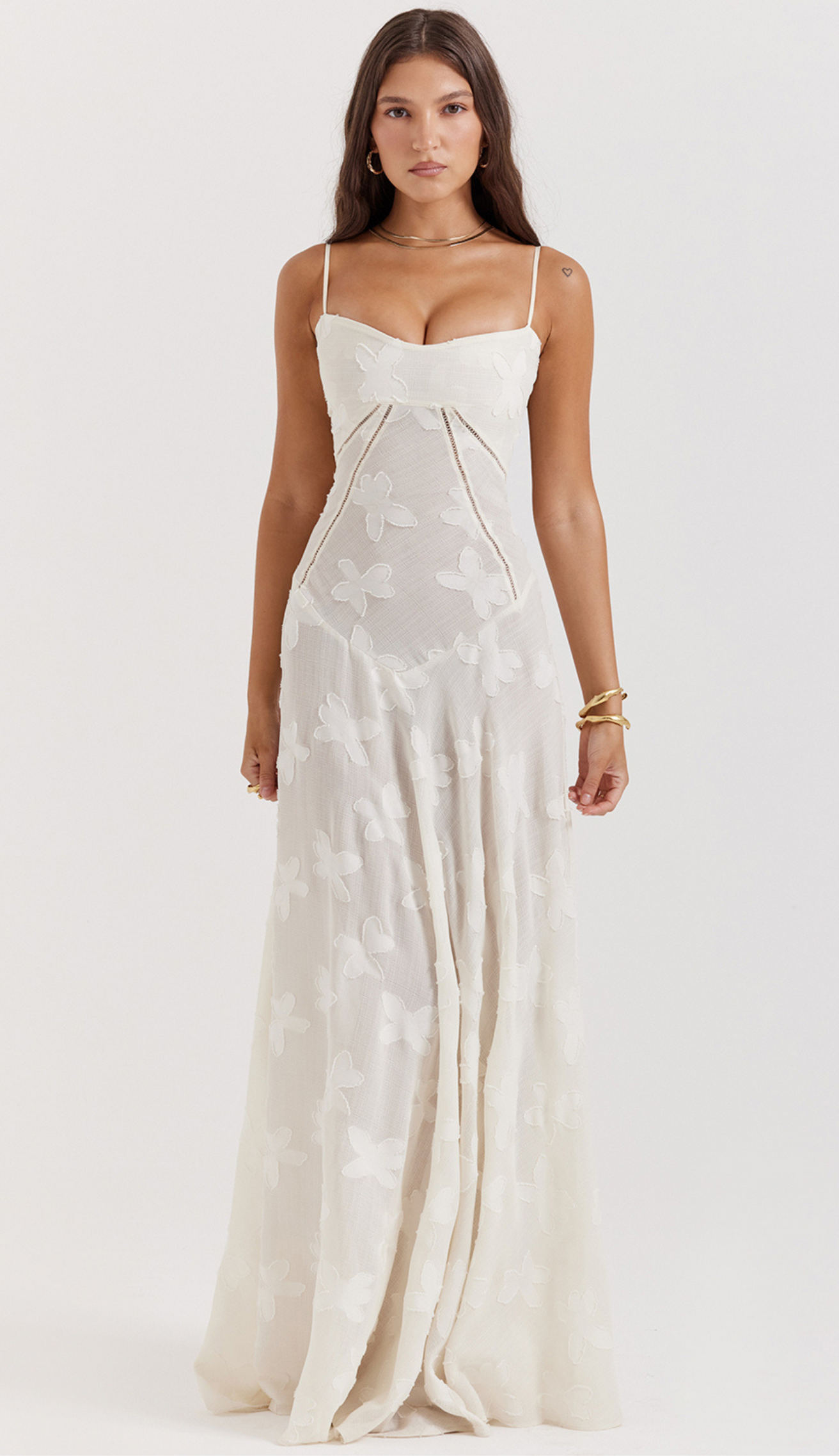 Jacky White Floral Maxi Dress