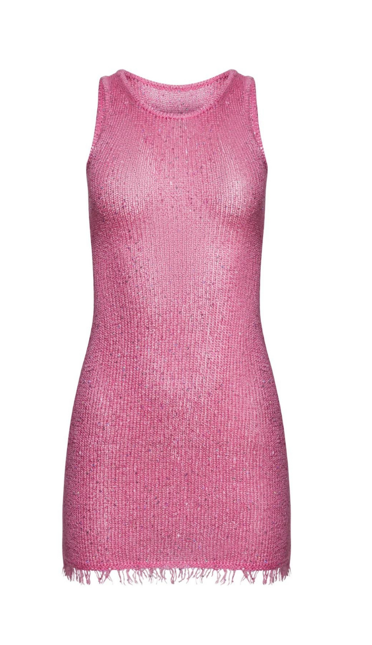 Minivestido rosa con lentejuelas Jania