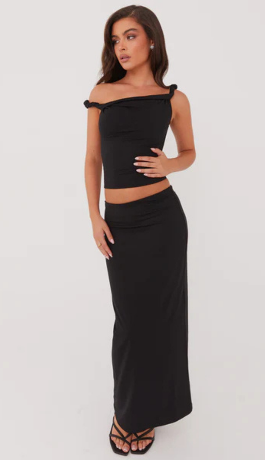Campbell Black Skirt Set