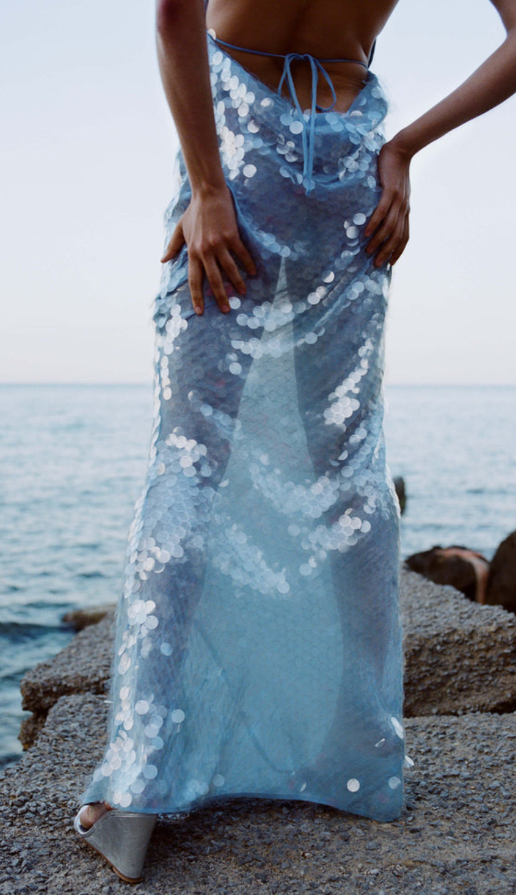 Colette Baby Blue Sequin Dress