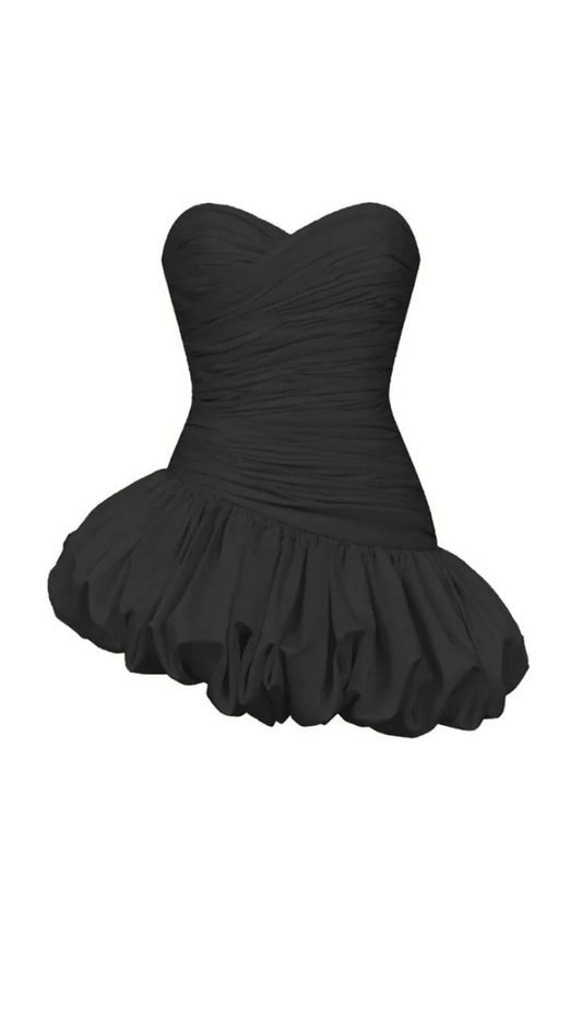 Delara Balloon Black Mini Dress