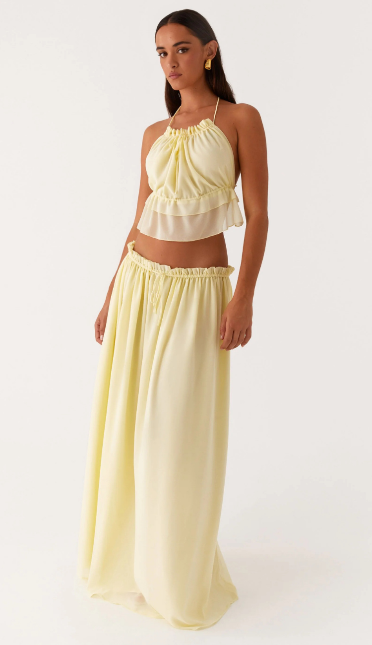 Zahid Yellow Skirt Set