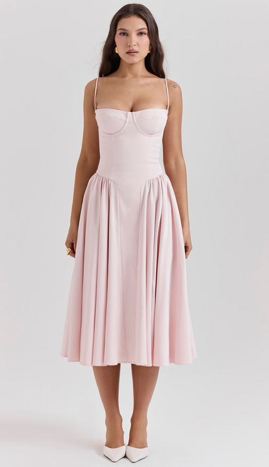 Vestido midi rosa Wyatt