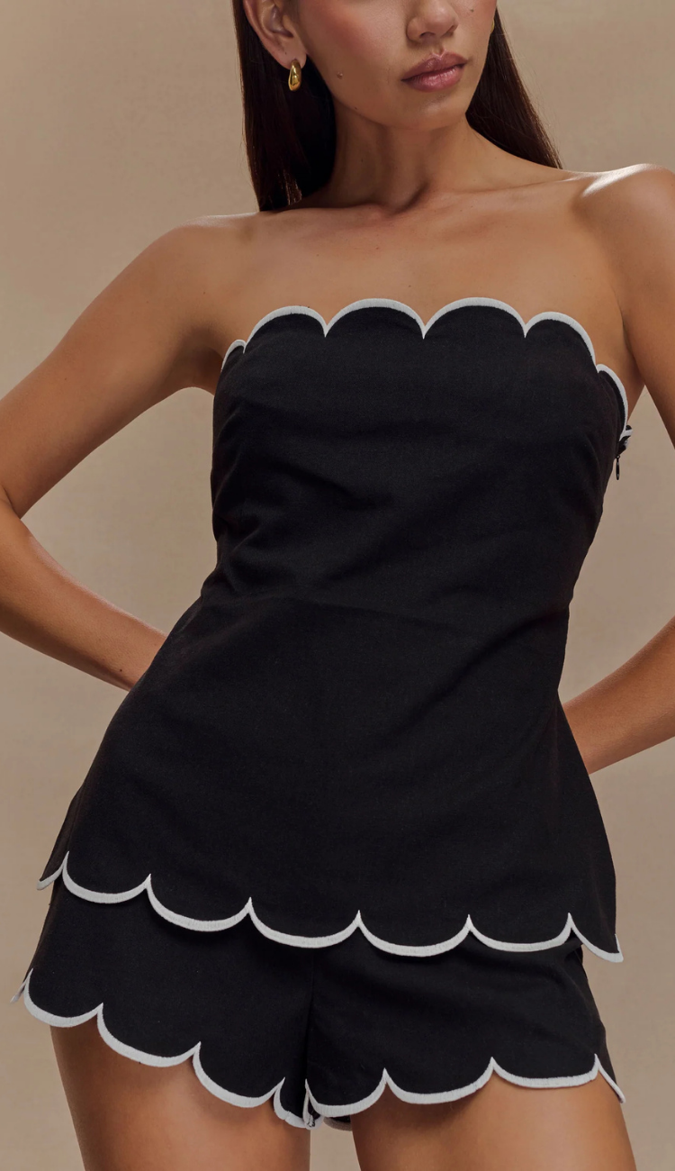 Axelle Scallop Shorts Set