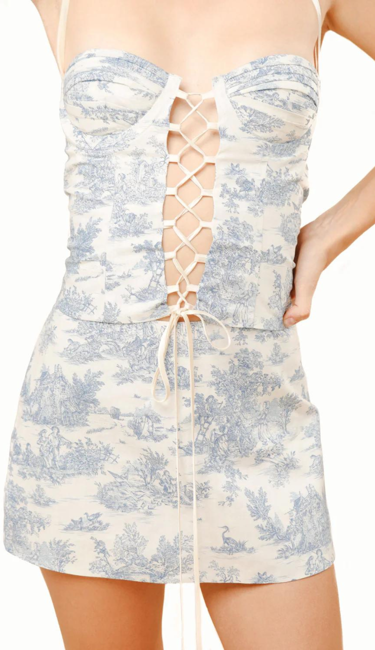 Baroccan Blue Mini Skirt