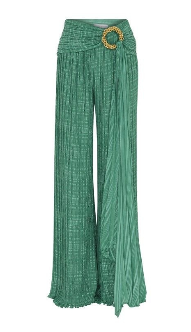 Melina Chiffon Palazzo Set – Emerald Green