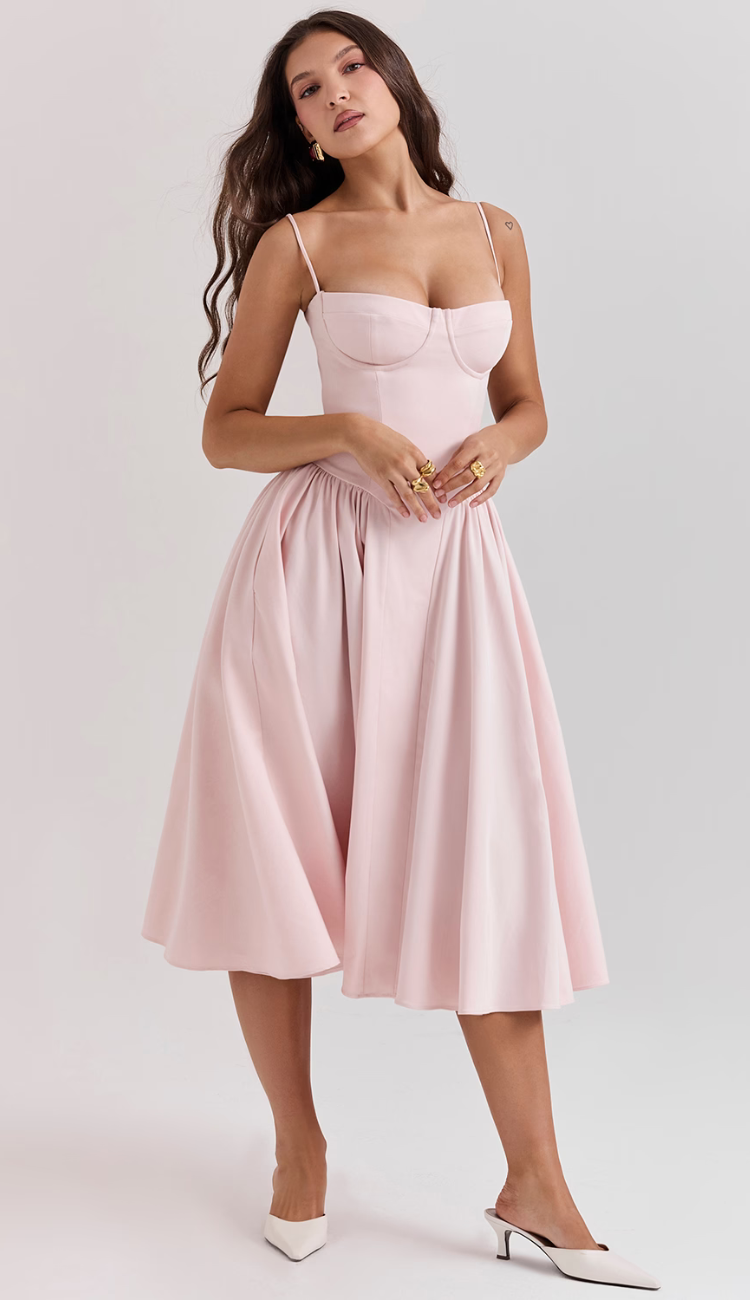 Vestido midi rosa Wyatt