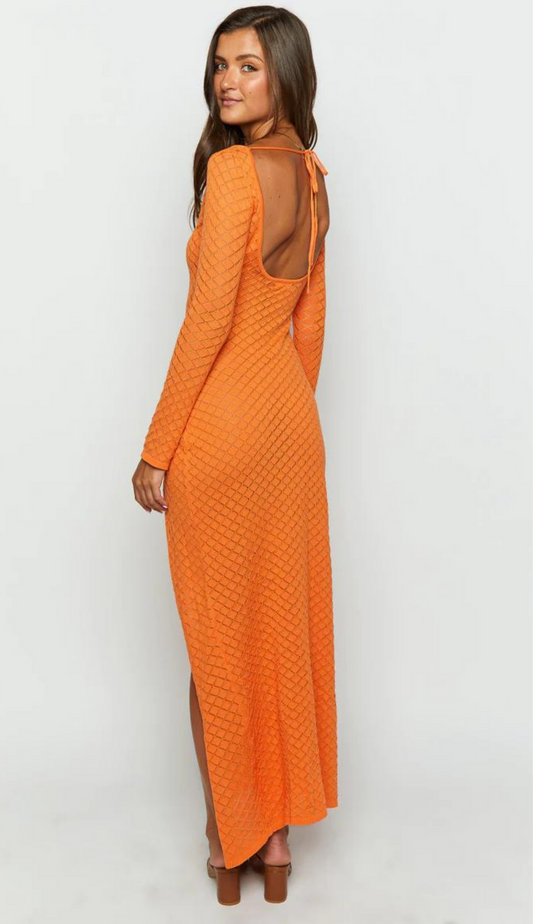 Sabo Tangerine Knit Maxi Dress