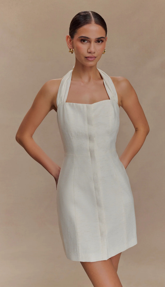 Lanta Linen White Mini Dress