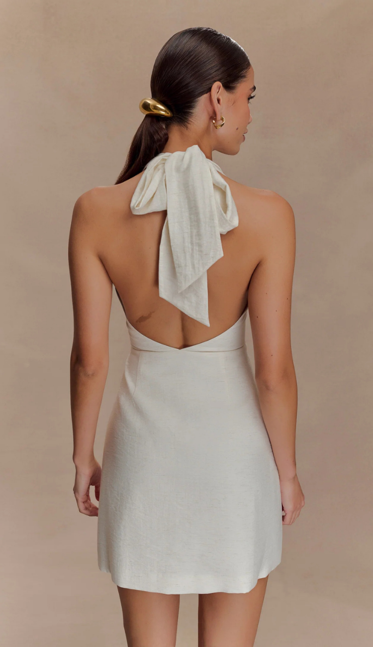 Lanta Linen White Mini Dress