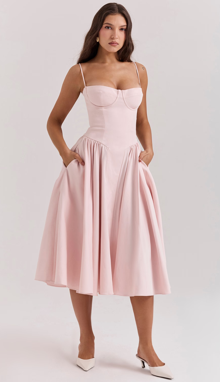 Vestido midi rosa Wyatt