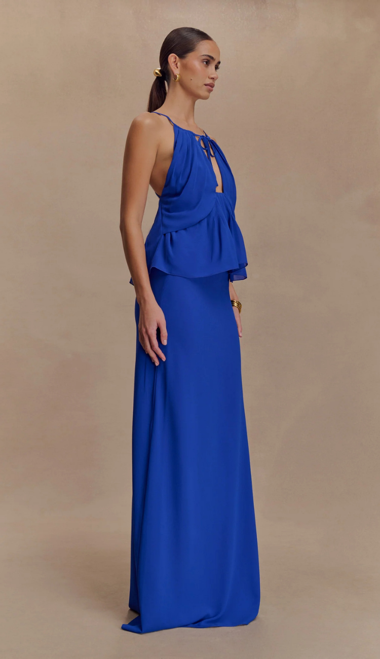 Suki Blue Chiffon Skirt Set