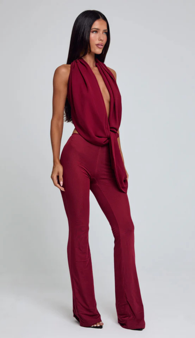 Sharo Burgundy Jumpsuit