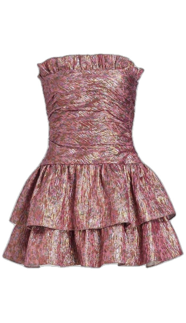 Alisanne Pink Metallic Mini Dress
